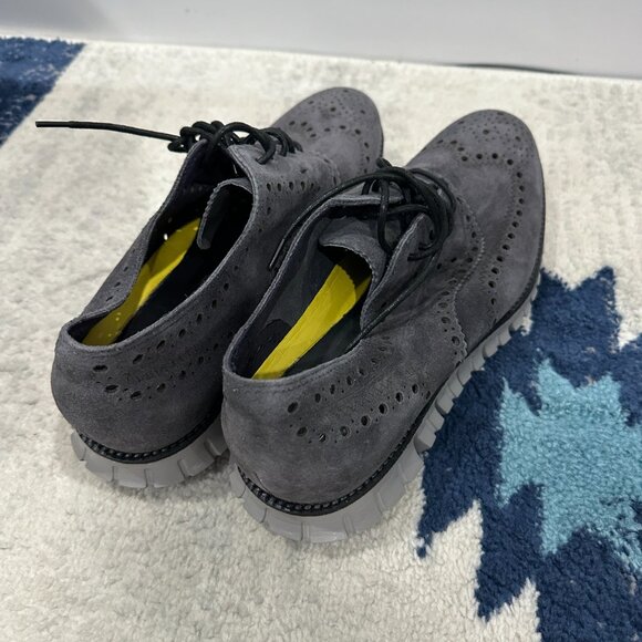 Cole Haan Zerogrand Men's Size 10.5M Gray Suede Wingtip Oxford Shoes (C20131) - Picture 3 of 5